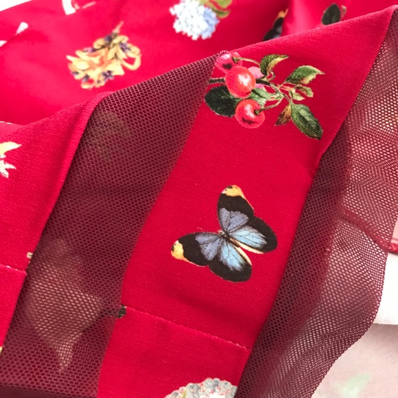 NWT Kimchi Blue Lyla Bow Detail Mini Dress Bow L Black Red Urban Outfitters - Picture 11 of 15